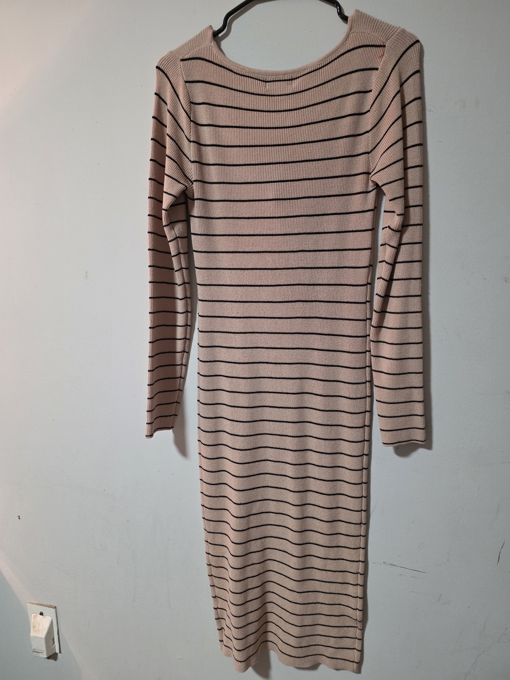 Say What? Blush & Black Striped Knot-Front Midi Dress - Picture 4 of 7